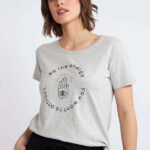 remera camiseta melange estampada